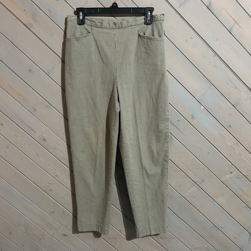 Talbots Petites Stretch Pants Size 10 Houndstooth Ankle Crop‎ Career Casual